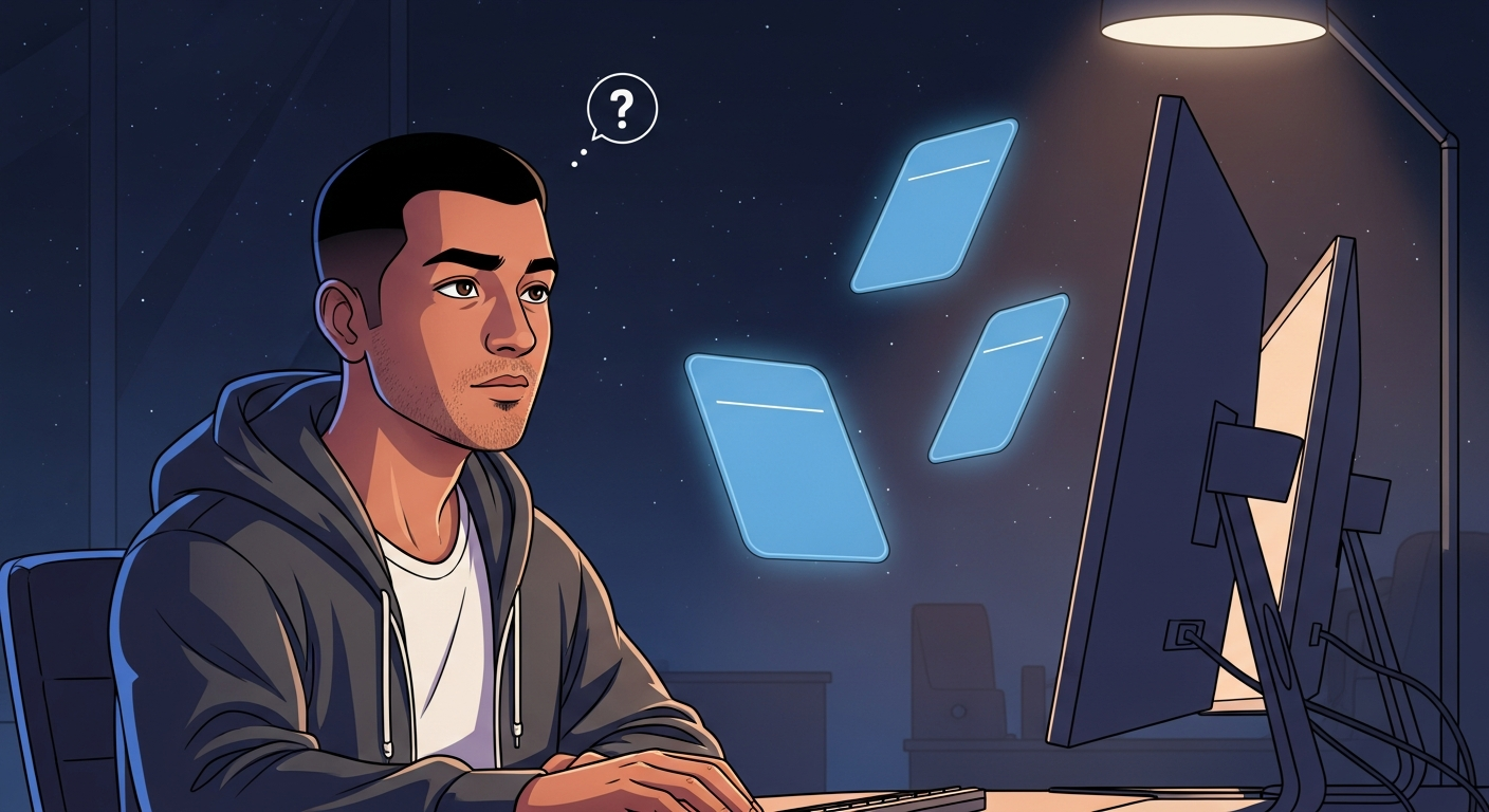 ML founder studying competing model outputs at his desk